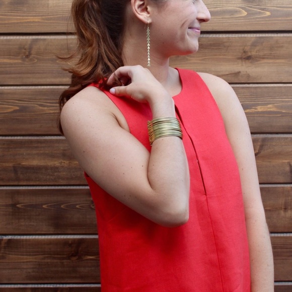 Emerson Fry Cut Out Mod Dress in Warm Red - Picture 3 of 16